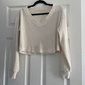 Alo Muse ribbed v neck longsleeve xs